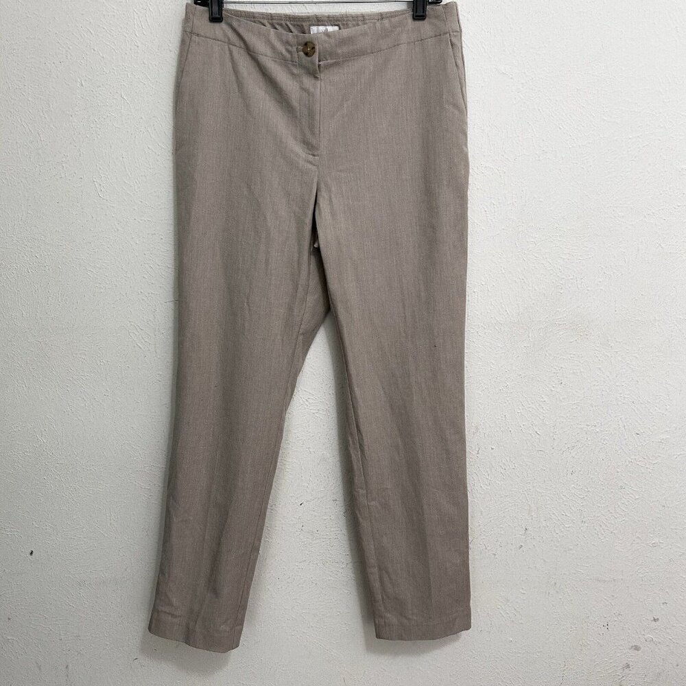 J Jill Straight Leg Oatmeal Beige Pants Women's Size 8 Casual‎ Stretch Comfort